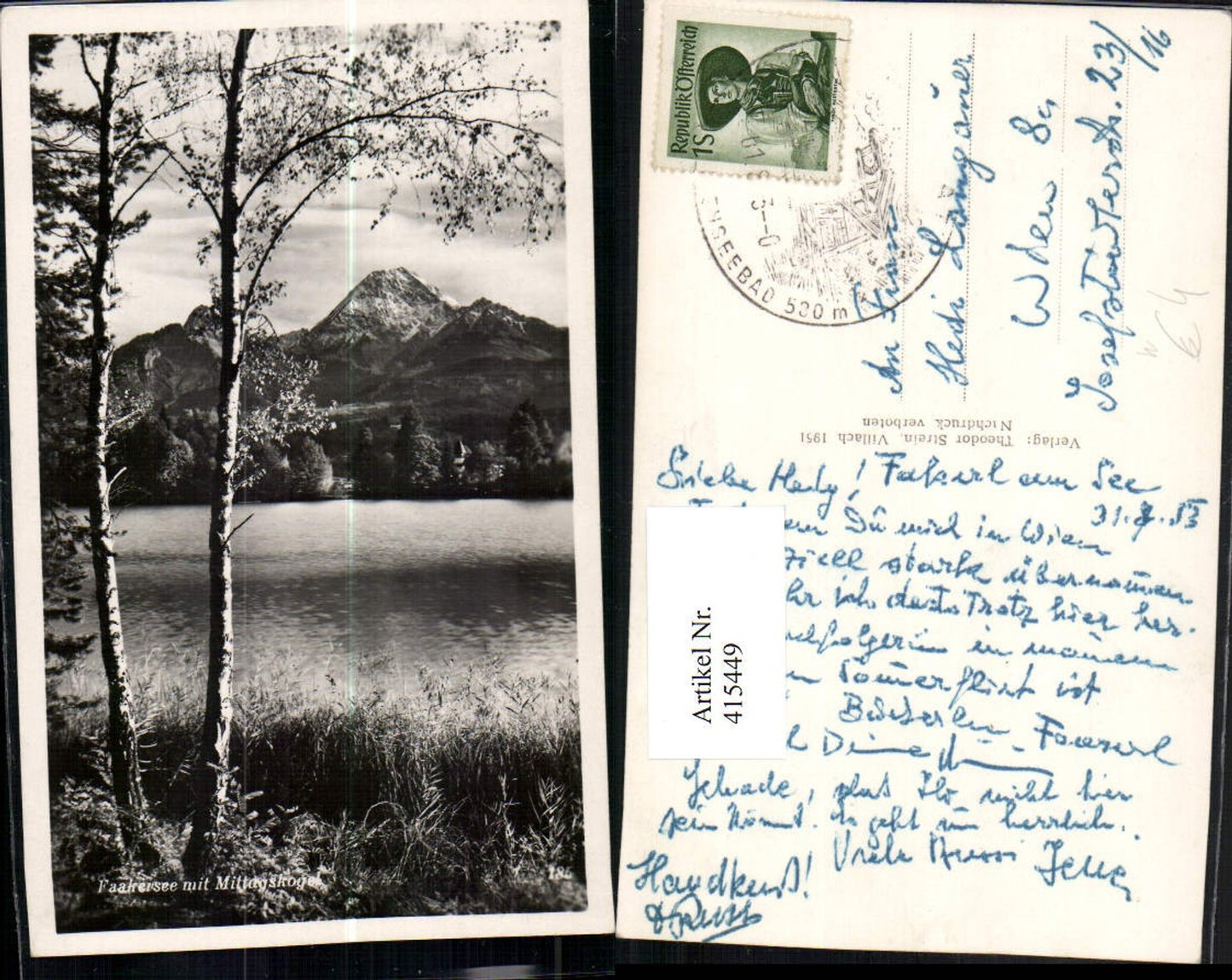 415449,Faakersee See b. Faak am See m. Mittagskogel Bergkulisse