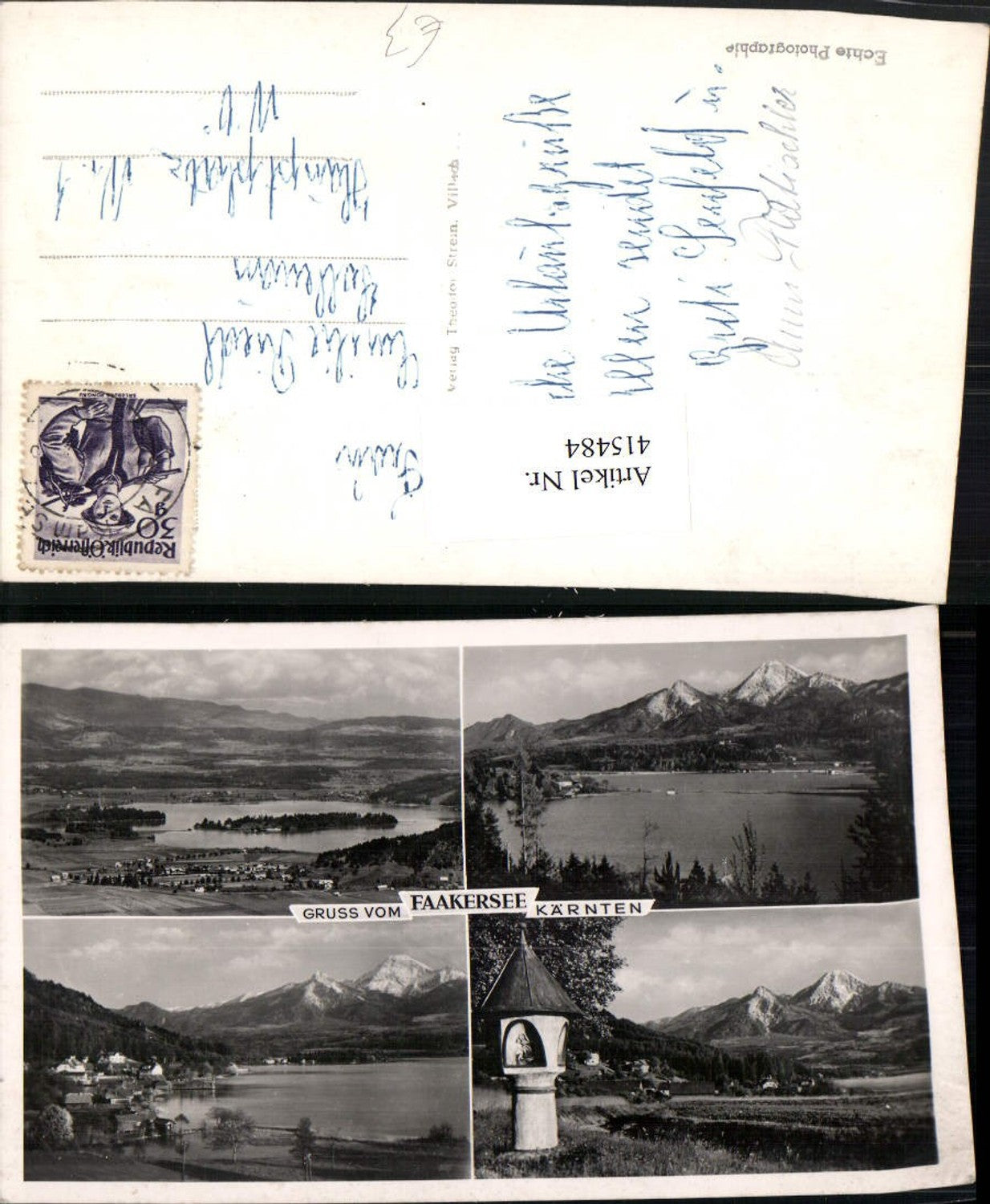 415484,Faakersee See b. Faak Bildstock Bergkulissen Mehrbildkarte