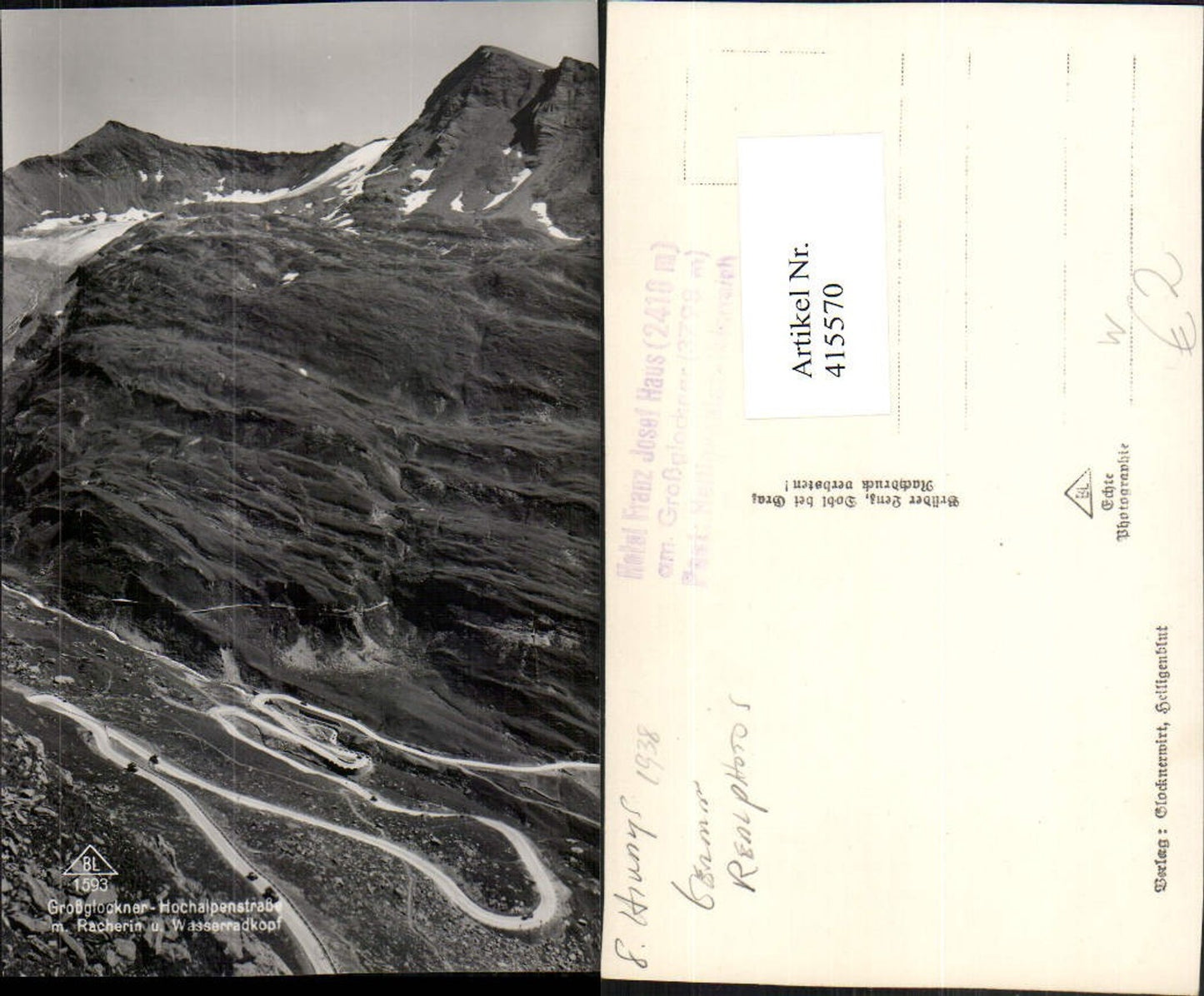 415570,Großglockner Hochalpenstraße b. Heiligenblut m. Racherin Bergkulisse