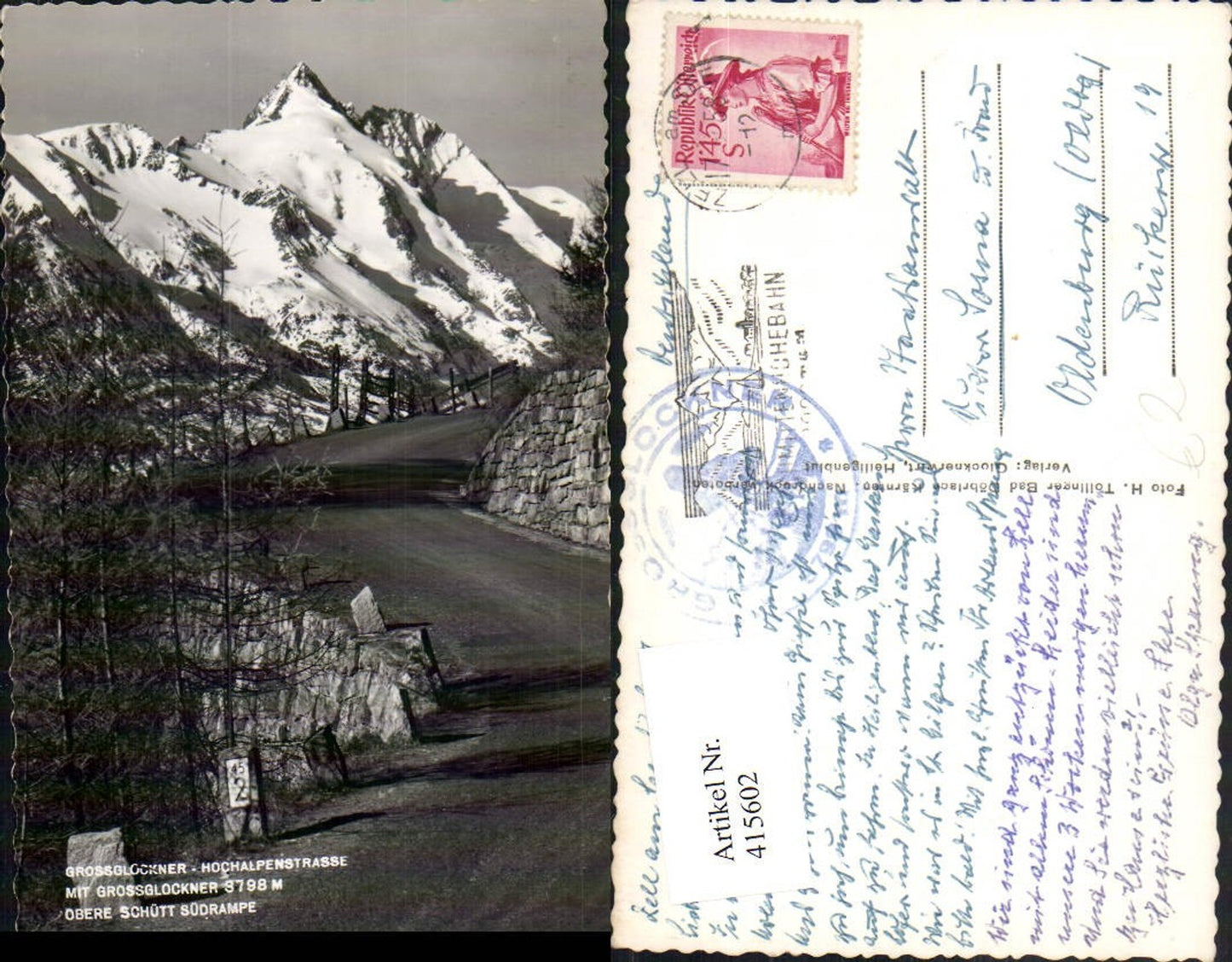 415602,Großglockner Hochalpenstraße b. Heiligenblut Obere Schütt Rampe Bergkulisse