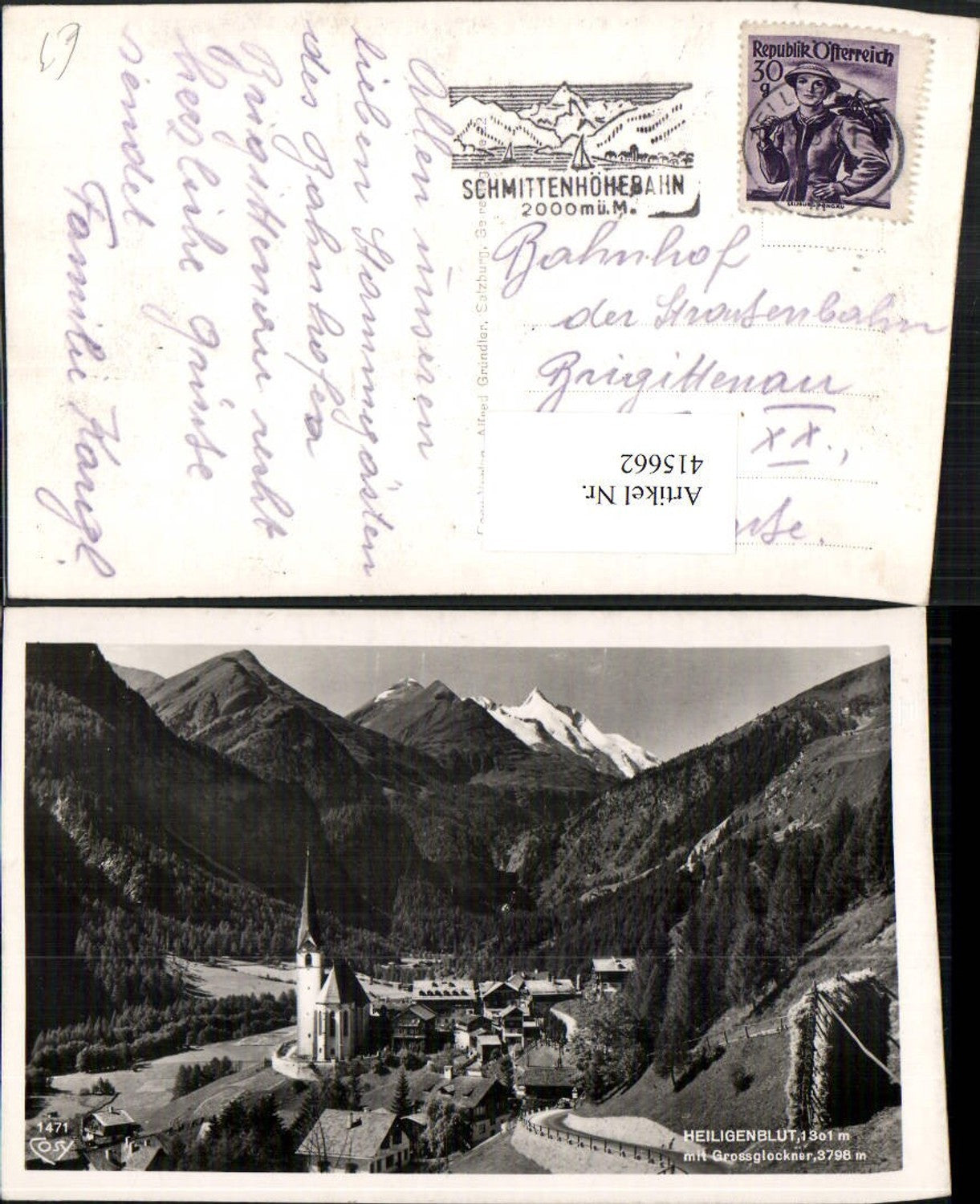 415662,Heiligenblut Totale m. Großglockner Bergkulisse