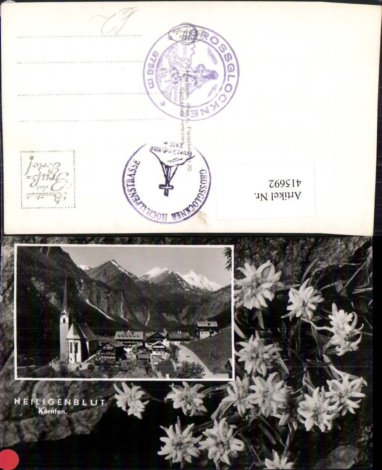 415692,Heiligenblut Totale Bergkulisse Passepartout Edelweiß