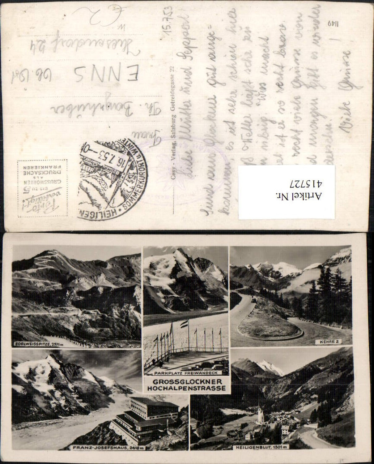 415727,Heiligenblut Totale Großglockner Hochalpenstraße Berghütte Mehrbildkarte