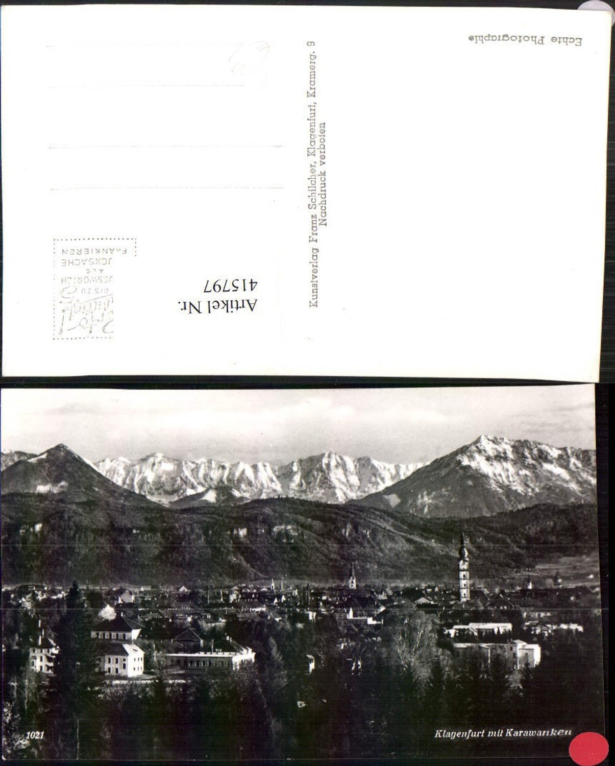 415797,Klagenfurt Totale m. Karawanken Bergkulisse pub Franz Schilcher 1021