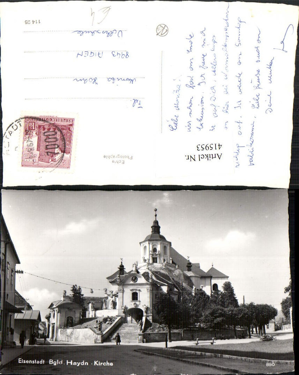 415953,Eisenstadt Haydn-Kirche Straßenansicht