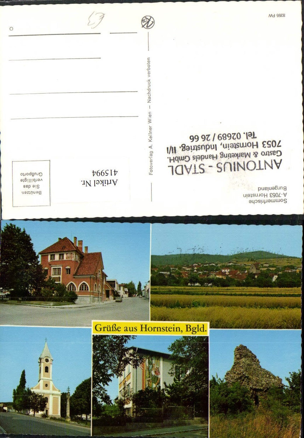 415994,Hornstein Totale Kirche Gebäude Felsen Mehrbildkarte