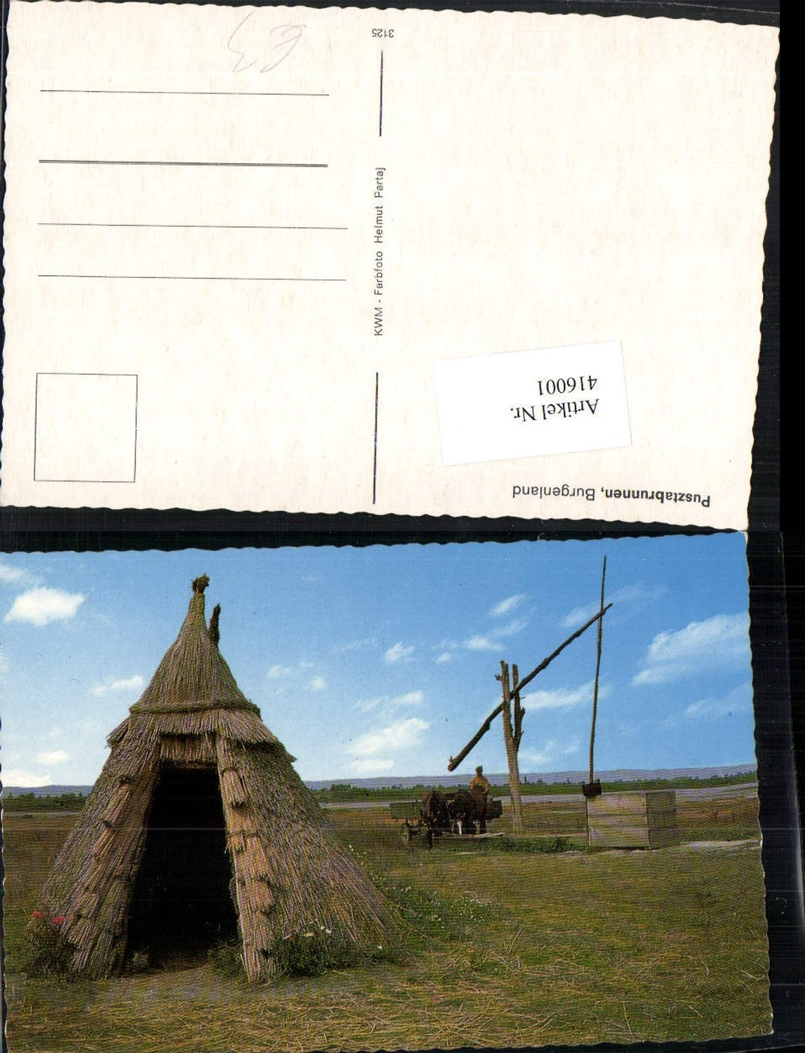 416001,Pusztabrunnen Ziehbrunnen Brunnen Strohhütte