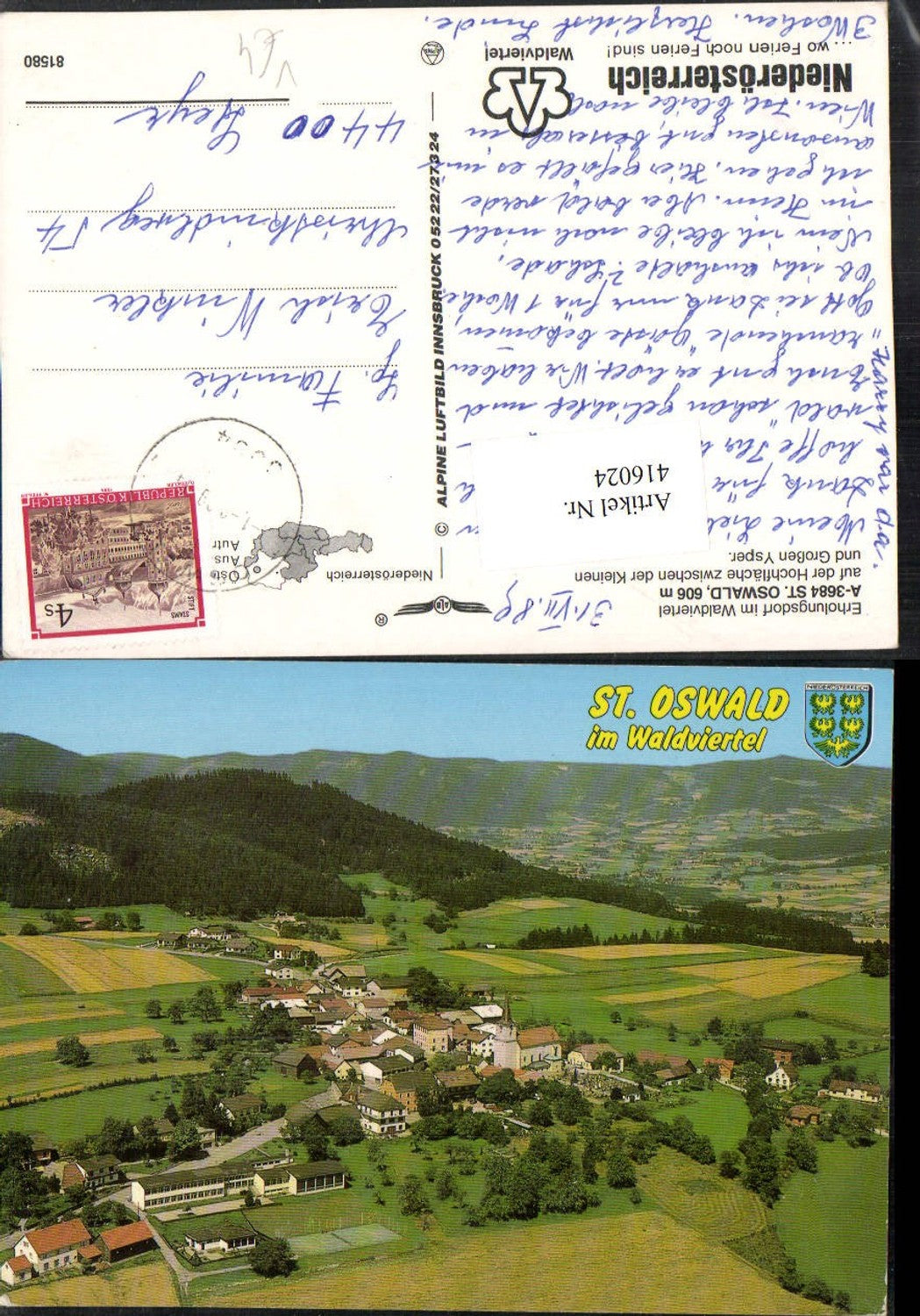 416024,St. Oswald im Waldviertel Totale pub Alpine Luftbild 81580