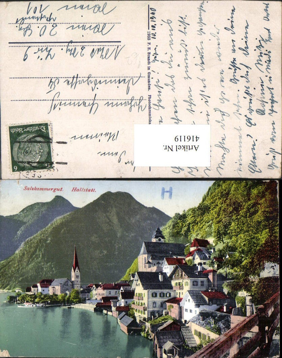 416119,Hallstatt Teilansicht Kirchen Bergkulisse pub F. E. Brandt 112
