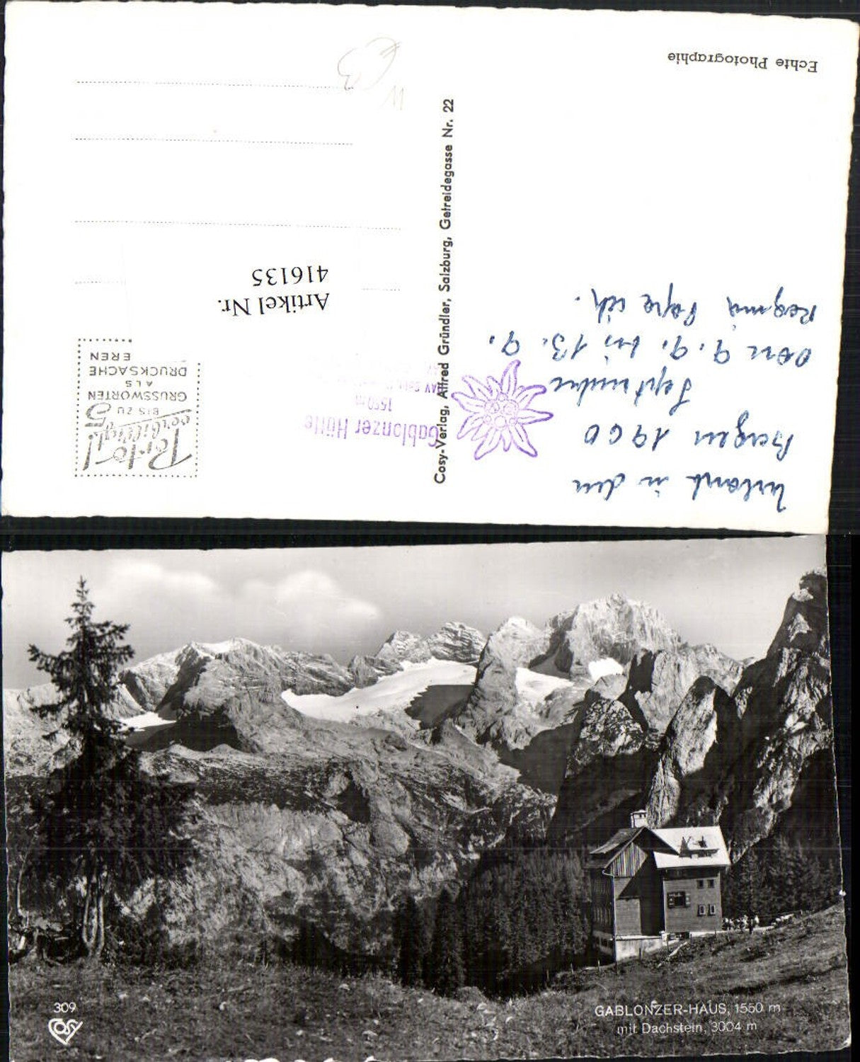 416135,Gablonzer-Haus Berghütte b. Gosau m. Dachstein Bergkulisse pub Cosy 309