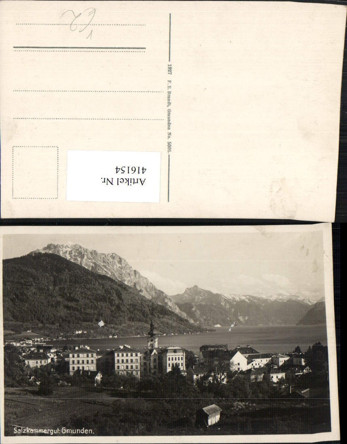 416154,Gmunden Teilansicht Bergkulisse pub F. E. Brandt 5001