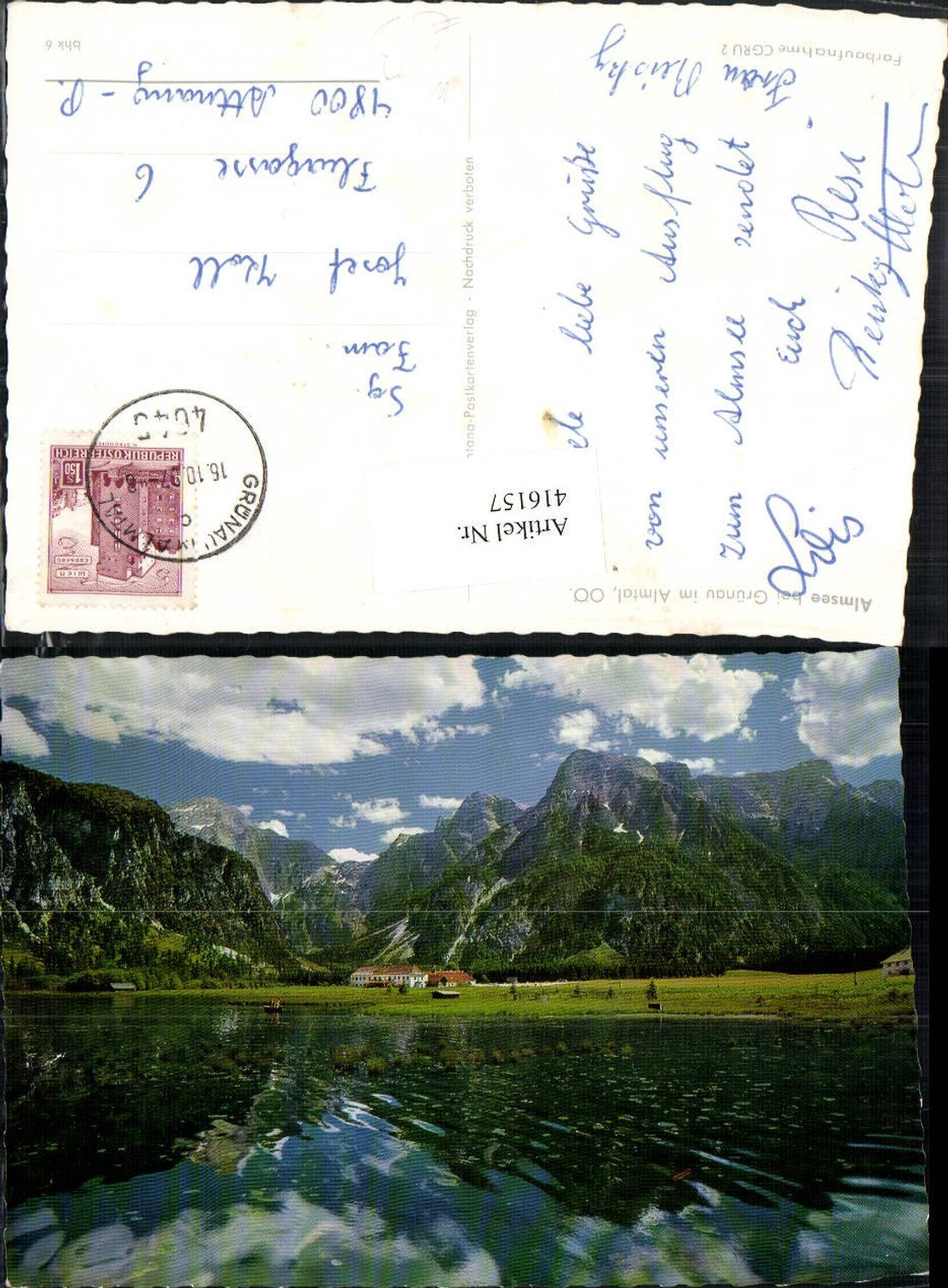 416157,Almsee See b. Grünau im Almtal Bergkulisse