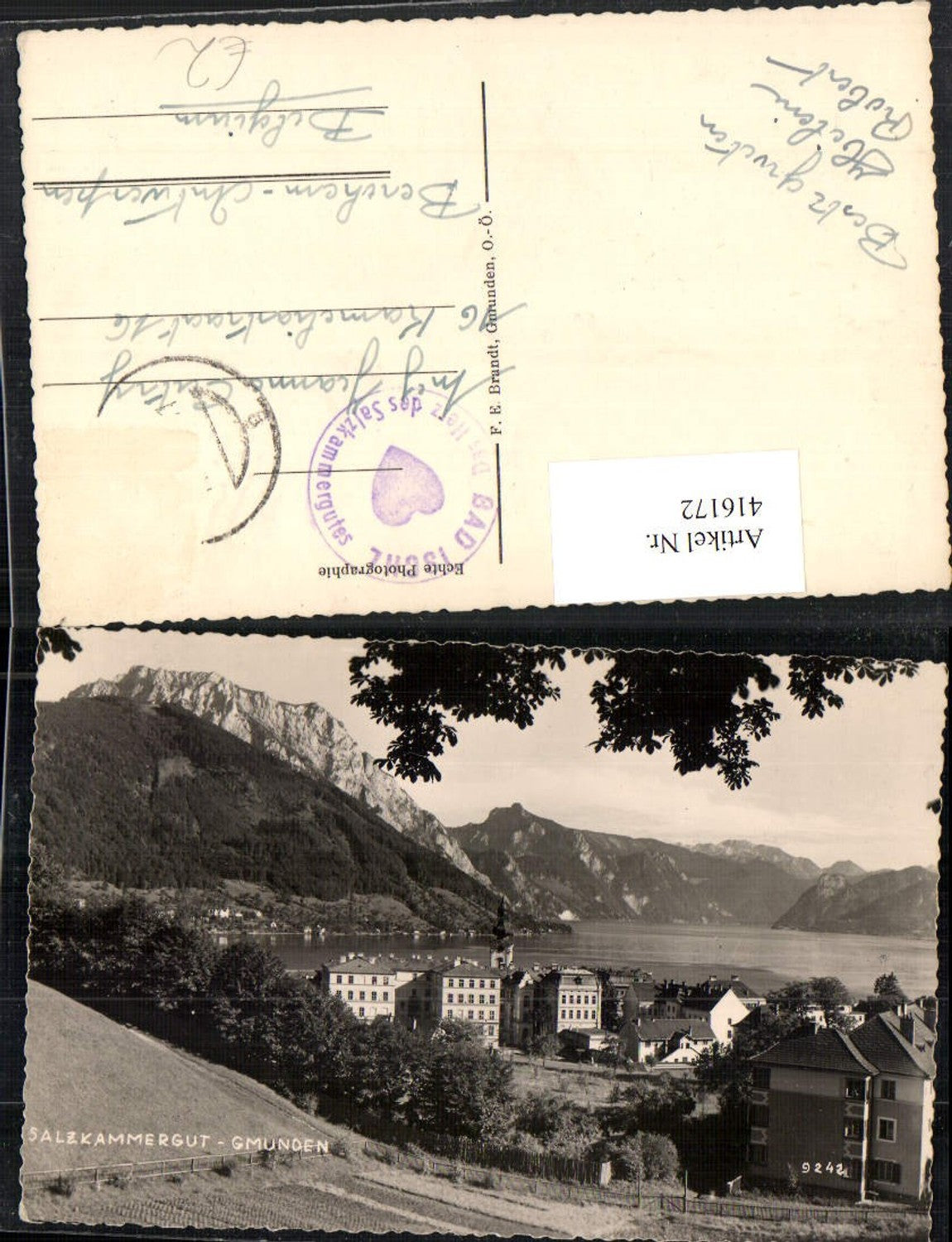 416172,Gmunden Teilansicht Bergkulisse