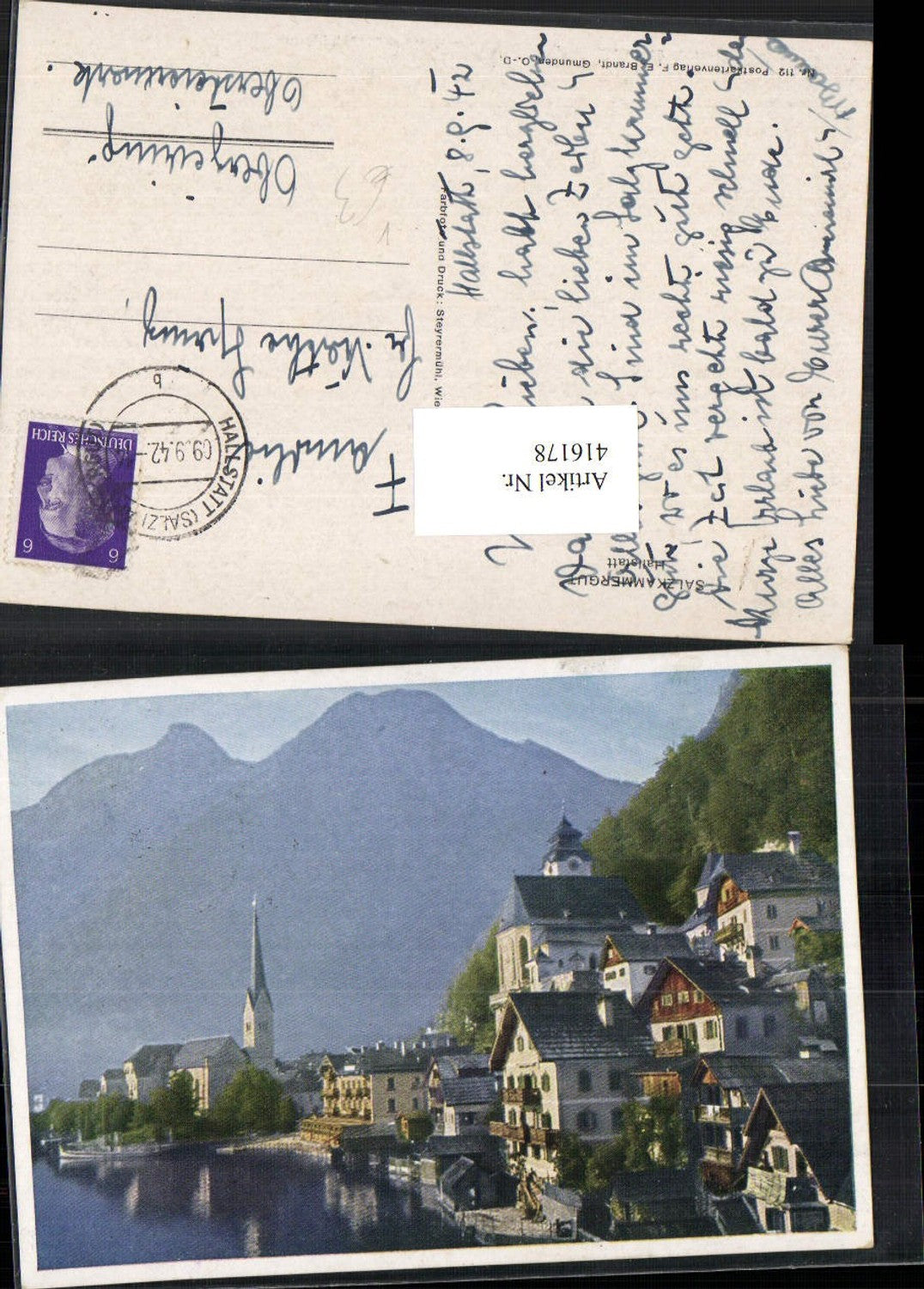 416178,Hallstatt Teilansicht Kirchen Bergkulisse pub F. E. Brandt 112