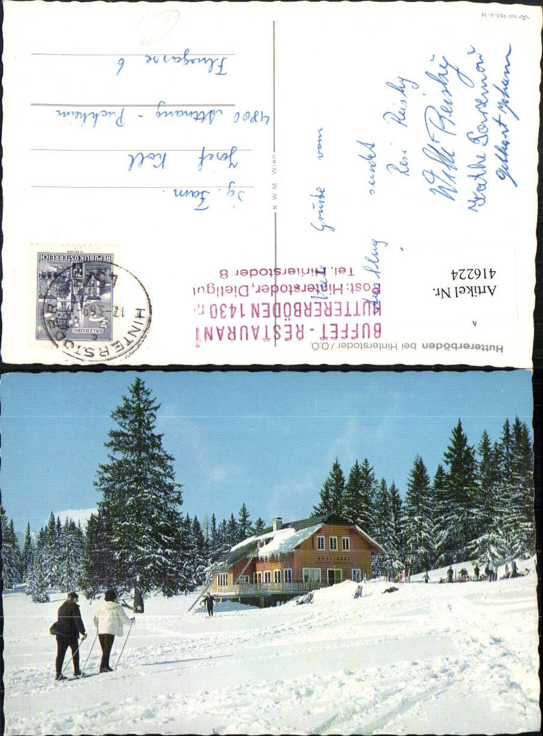 416224,Huttererböden b. Hinterstoder Berghütte Höss-Haus Winterbild