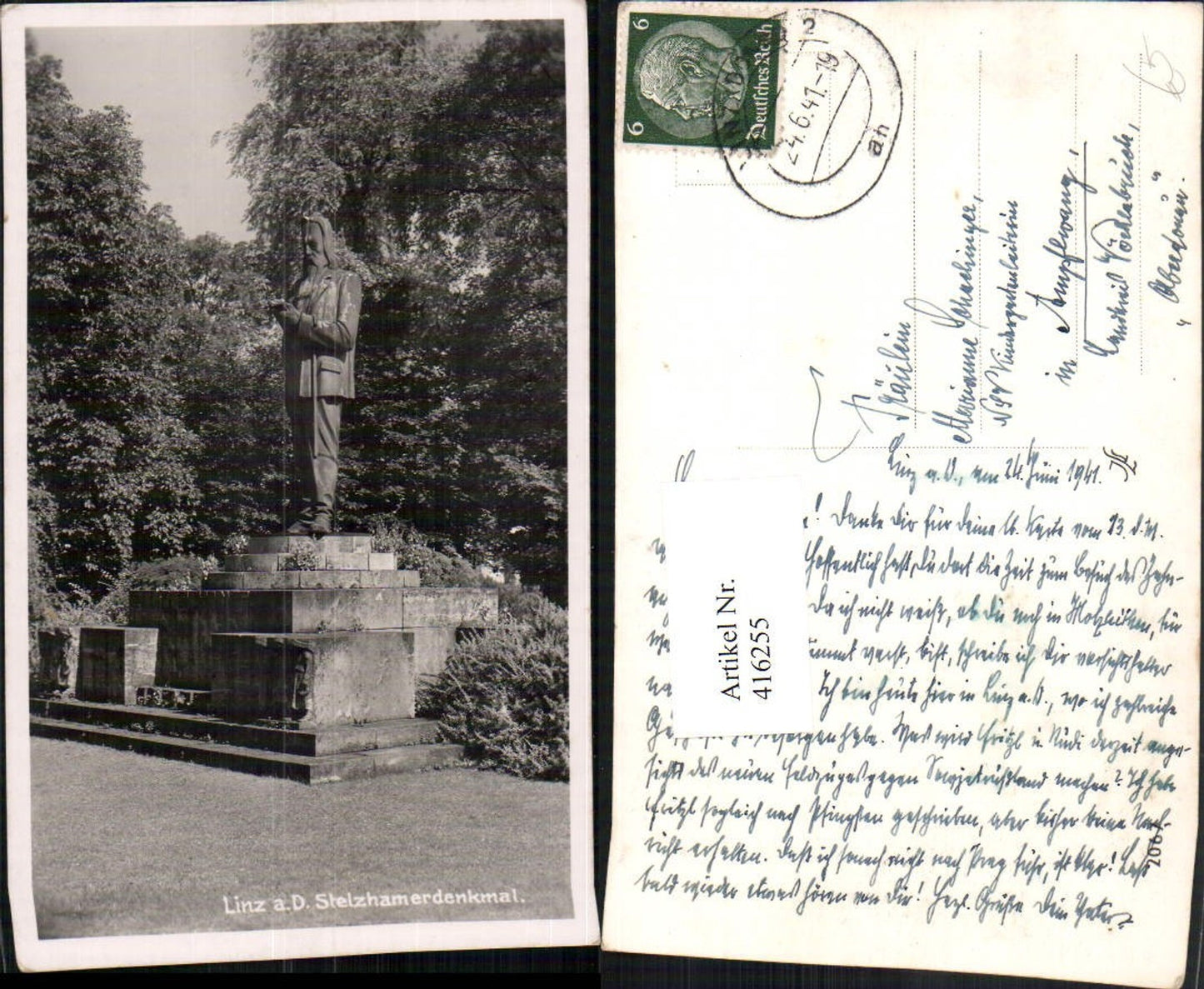 416255,Linz an d. Donau Stelzhamer-Denkmal Statue