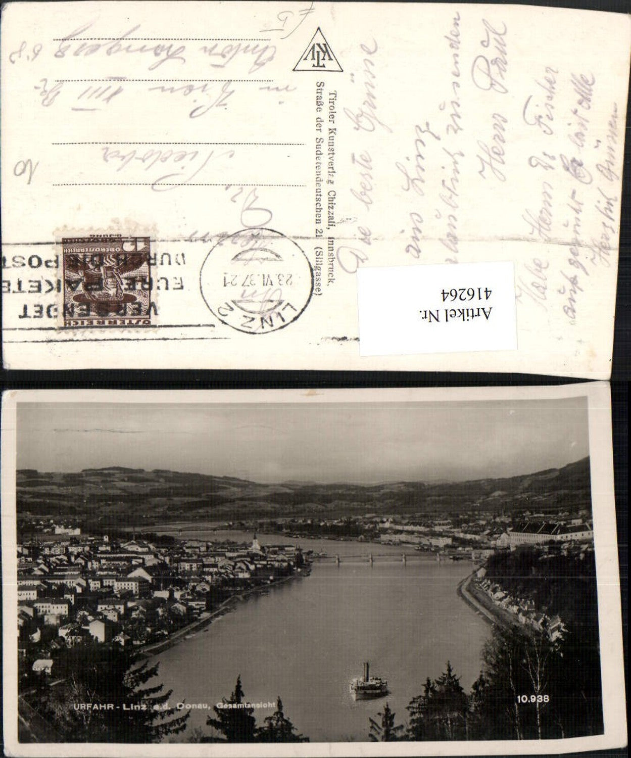 416264,Linz an d. Donau Urfahr Totale Fluss Dampfer