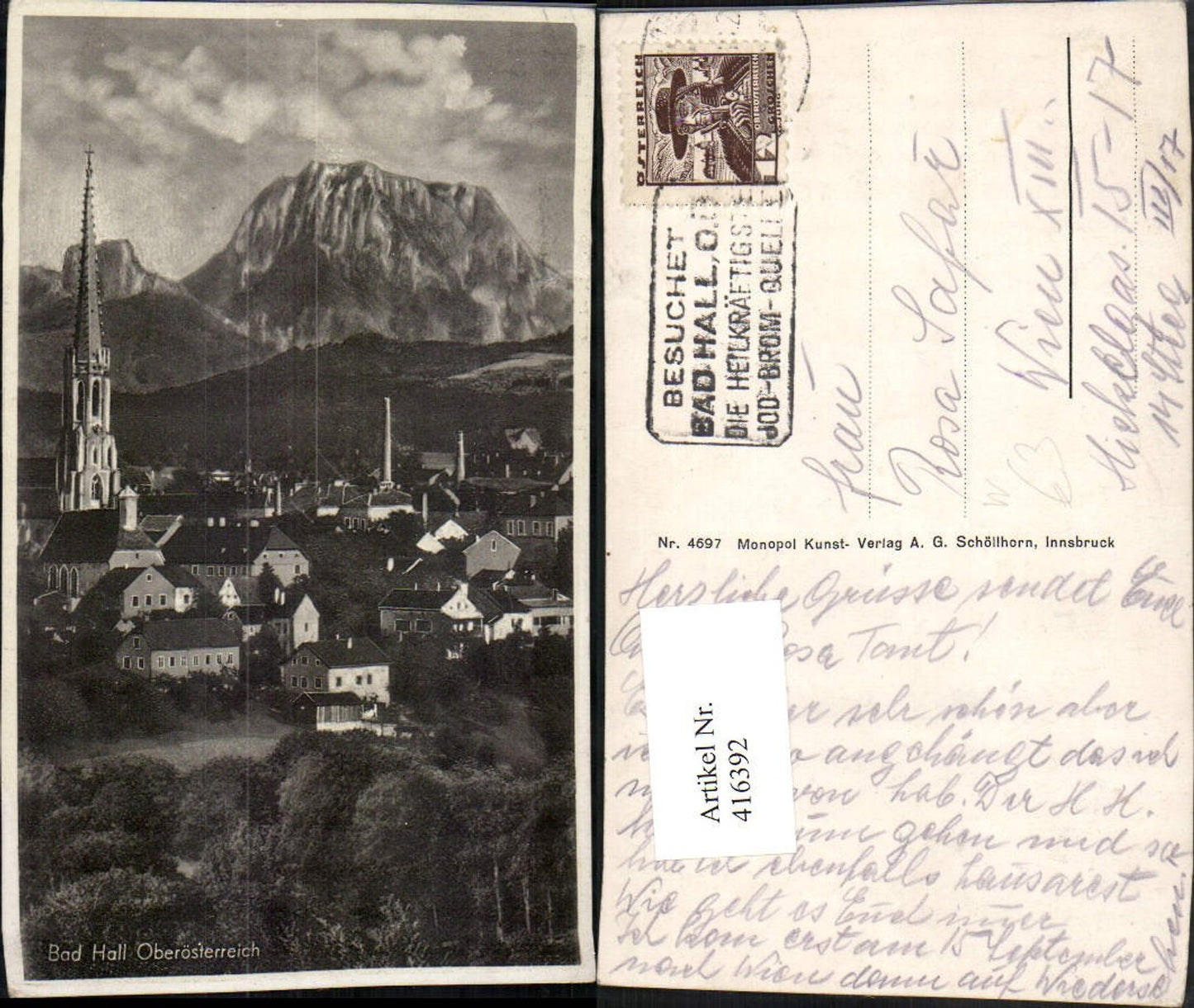 416392,Bad Hall Teilansicht Bergkulisse