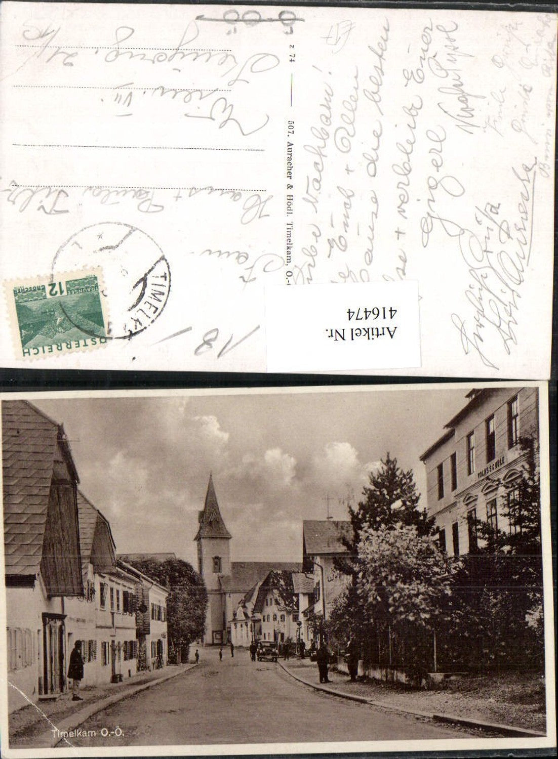 416474,Timelkam Straßenansicht Kirche