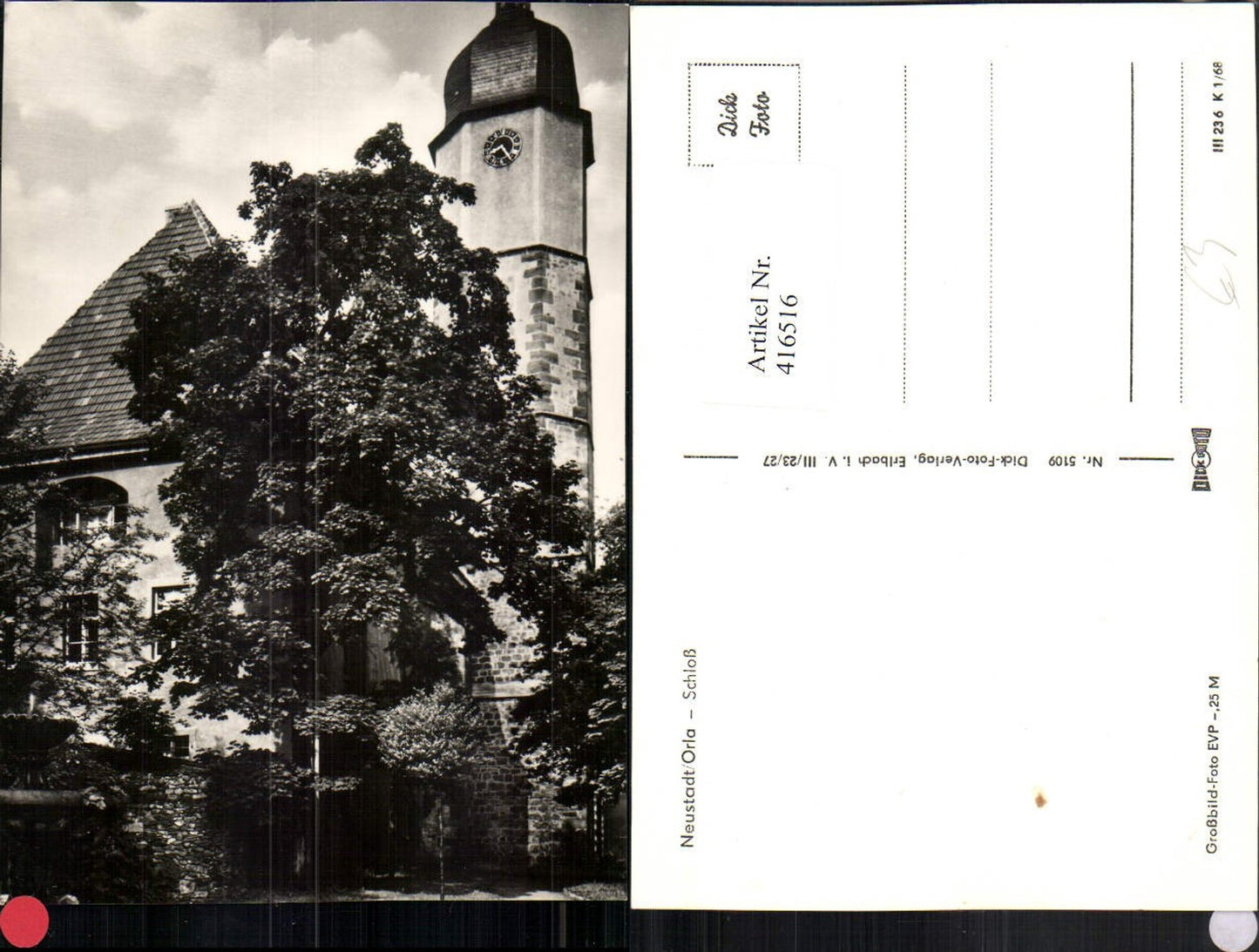 416516,Neustadt an d. Orla Schloss Turm