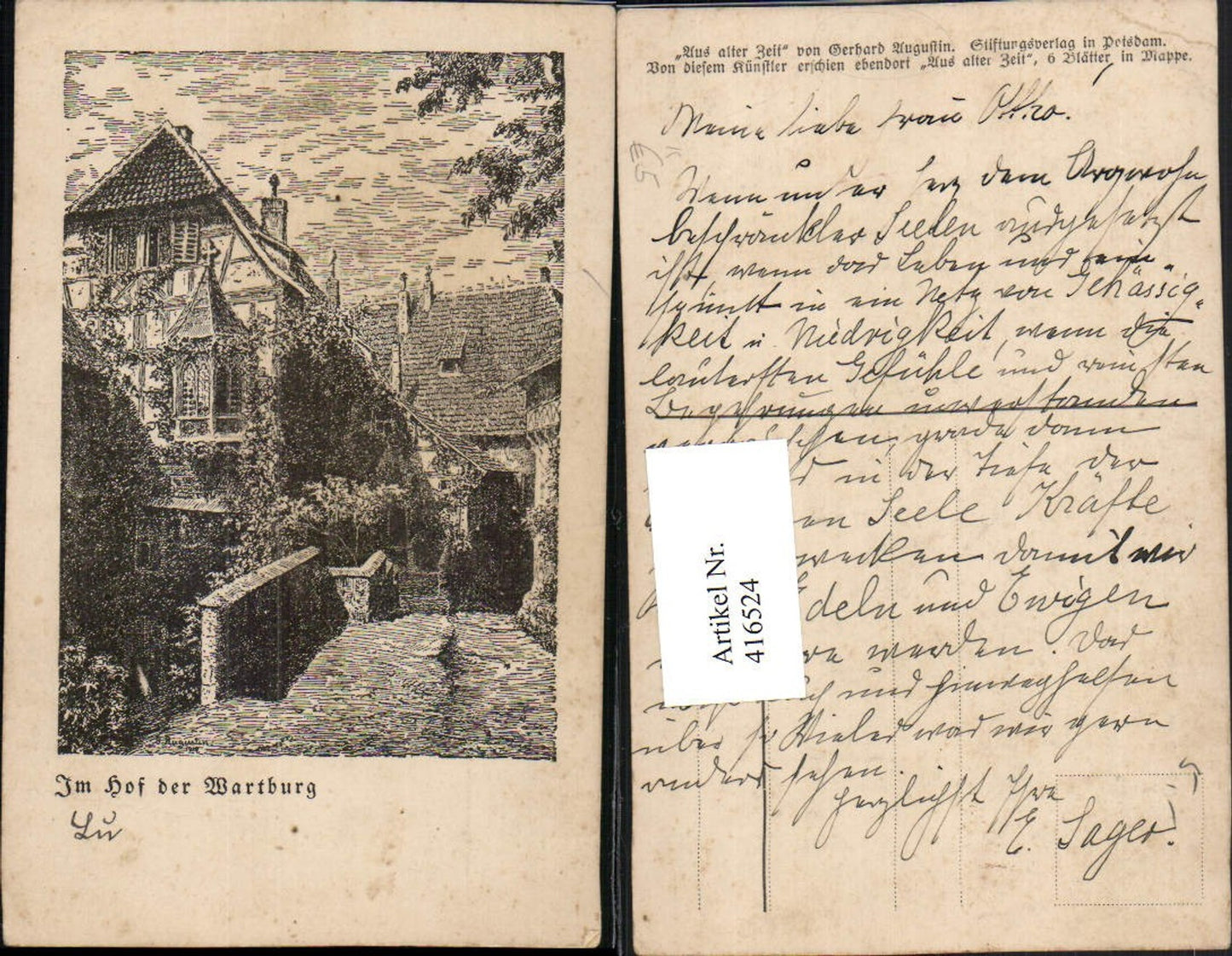 416524, Artist AK Gerhard Augustin Eisenach Wartburg Hof
