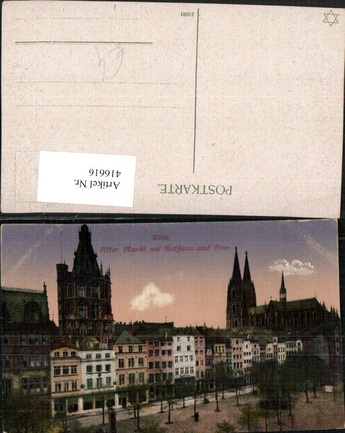416616,Köln am Rhein Alter Markt m. Rathaus u. Dom