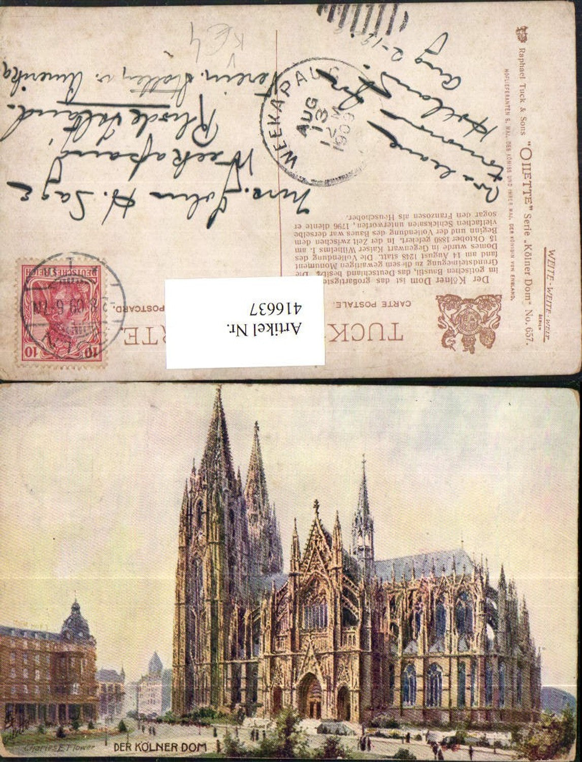 416637,Künstler AK Charles E. Flower Köln am Rhein Dom Kirche pub Raphael Tuck 657