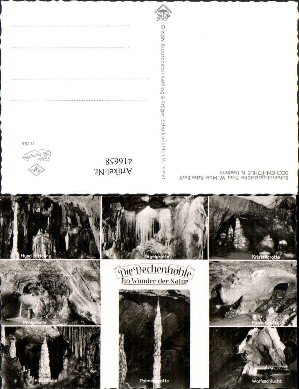 416658,Dechenhöhle b. Iserlohn Grotte Königshalle Kaiserhalle Mehrbildkarte