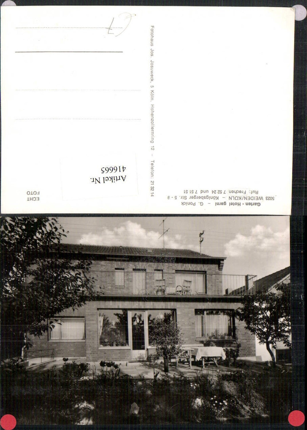 416665,Köln am Rhein Weiden Garten Hotel garni