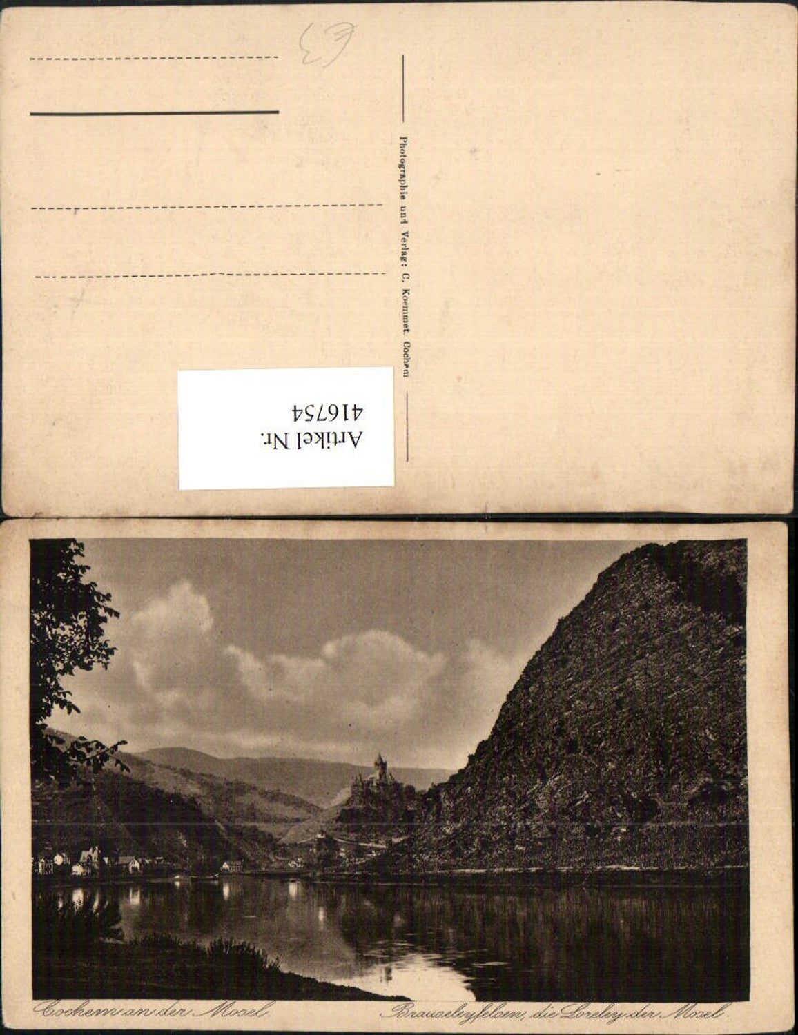 416754,Cochem an d. Mosel Brauselayfelsen Fluss Burg