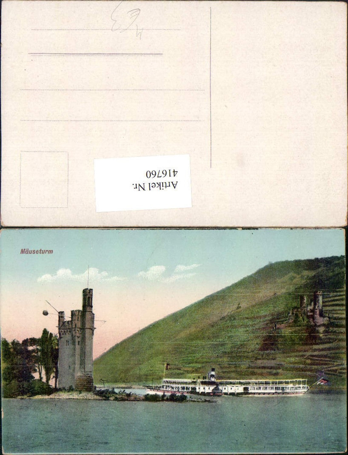 416760,Mäuseturm Turm b. Bingen am Rhein Dampfer Burg