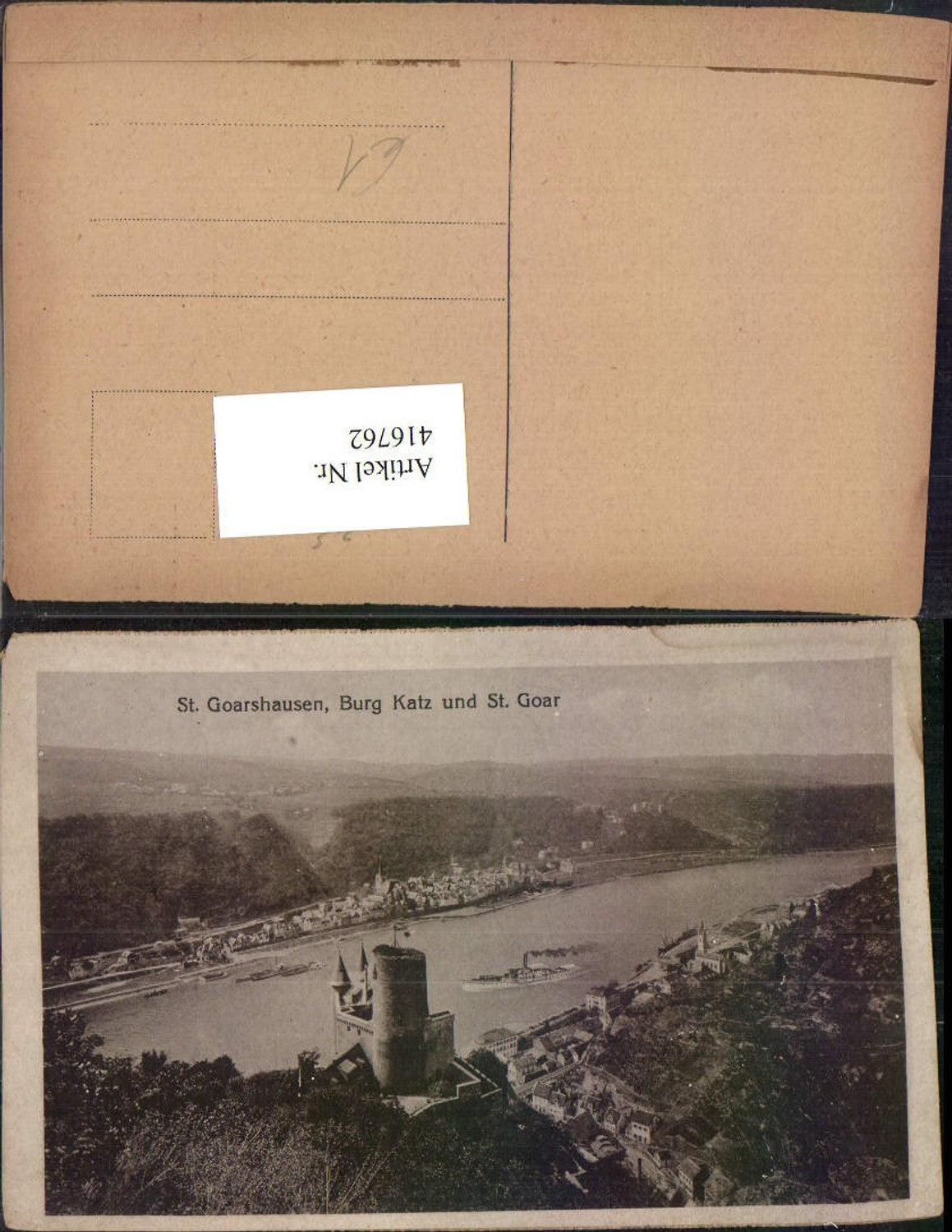 416762,St. Goarshausen Totale m. Burg Katz u. St. Goar