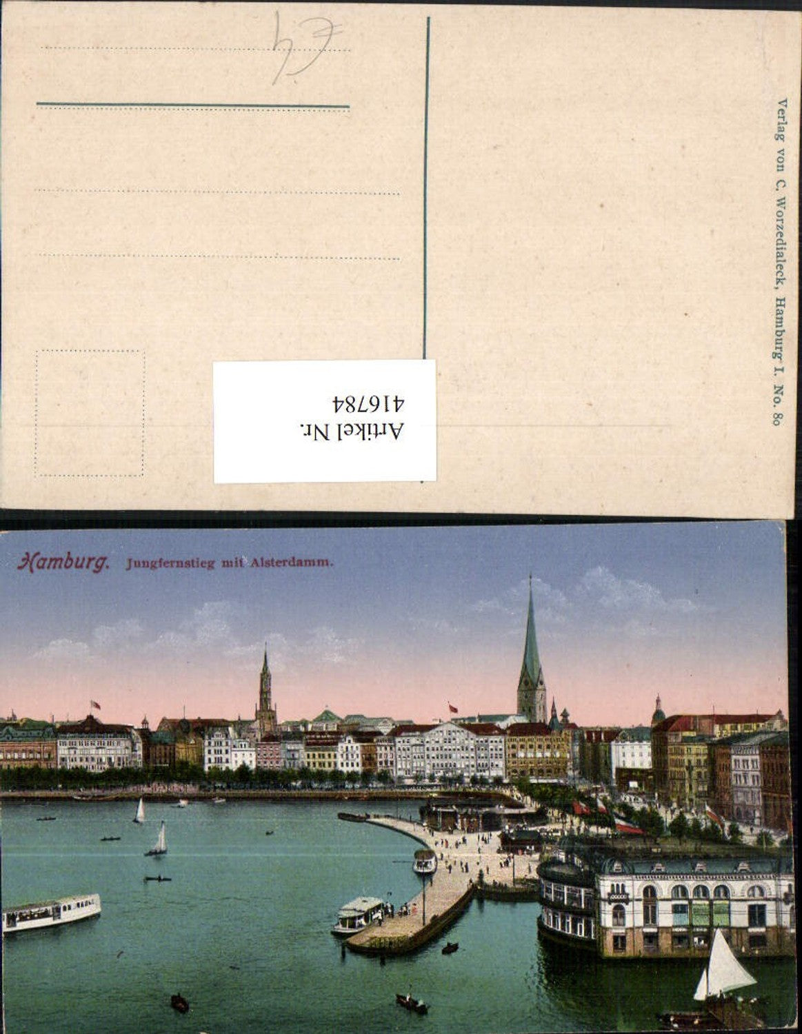 416784,Hamburg Teilansicht Jungfernsteig m. Alsterdamm