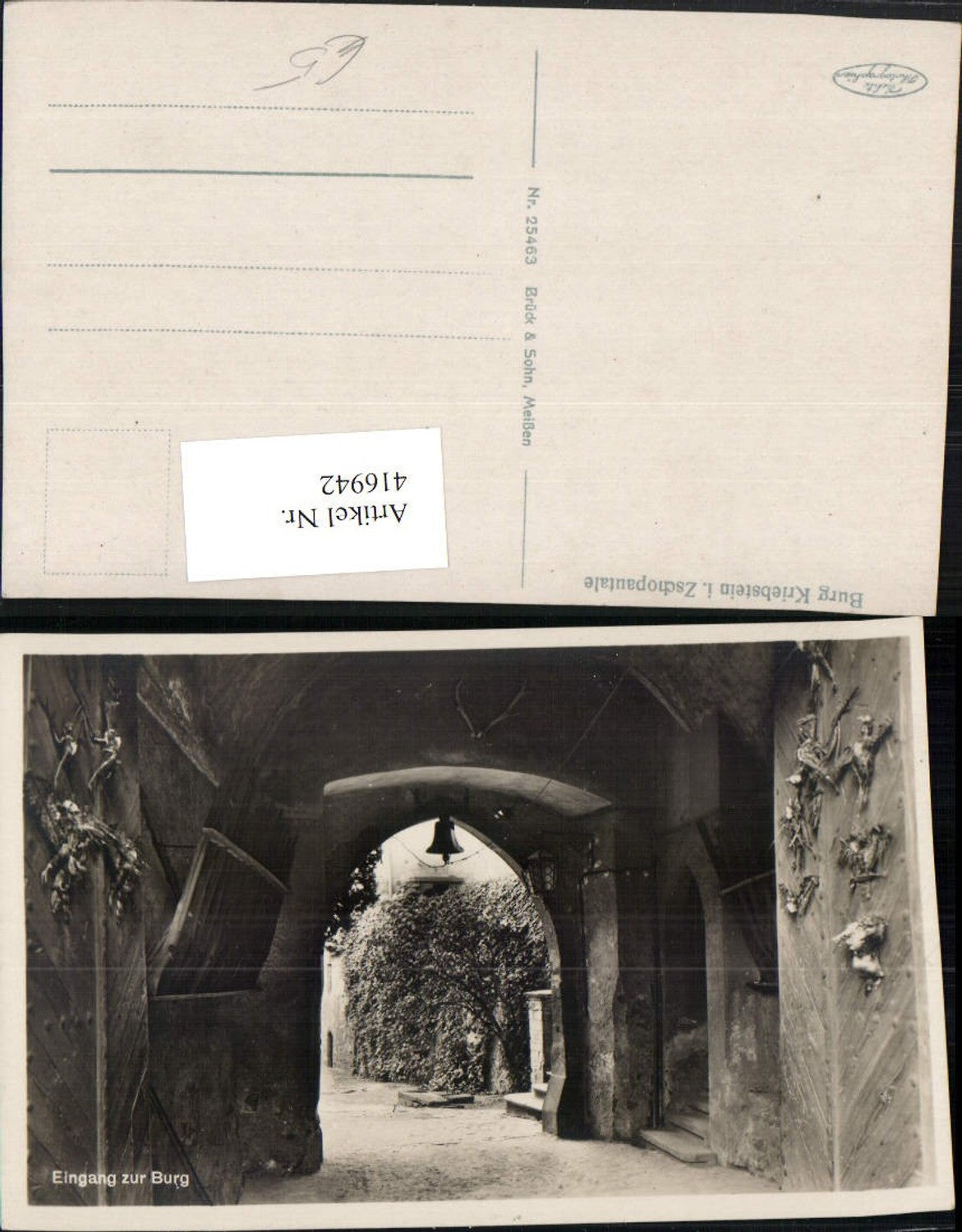 416942,Burg Kriebstein im Zschopautale b. Waldheim Eingang zur Burg