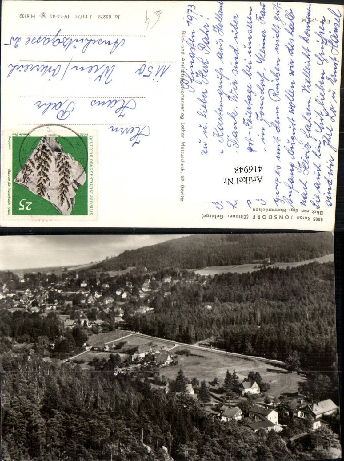 416948,Jonsdorf Teilansicht von den Nonnenfelsen