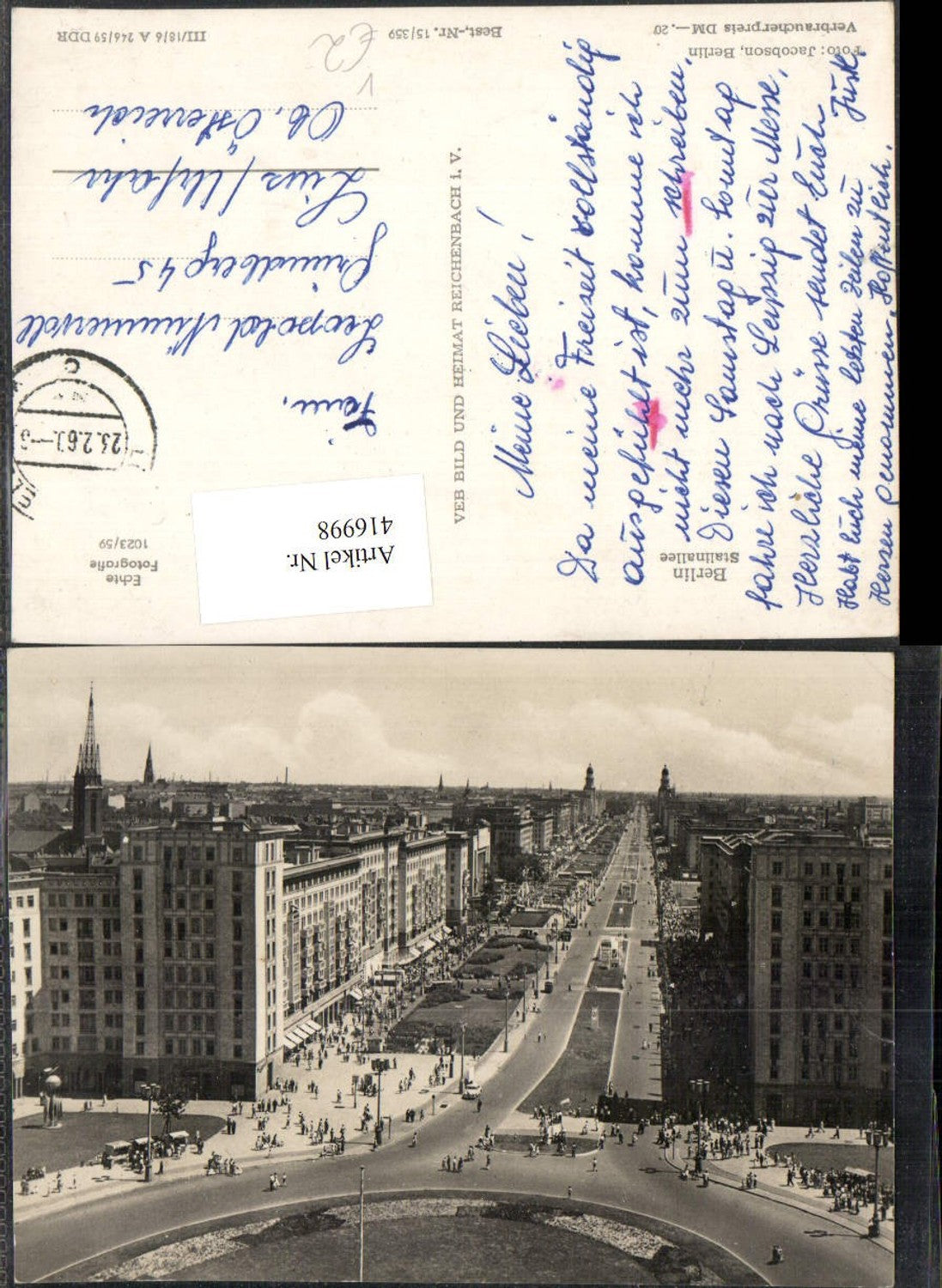 416998,Berlin Stalinallee Teilansicht Straße pub VEB