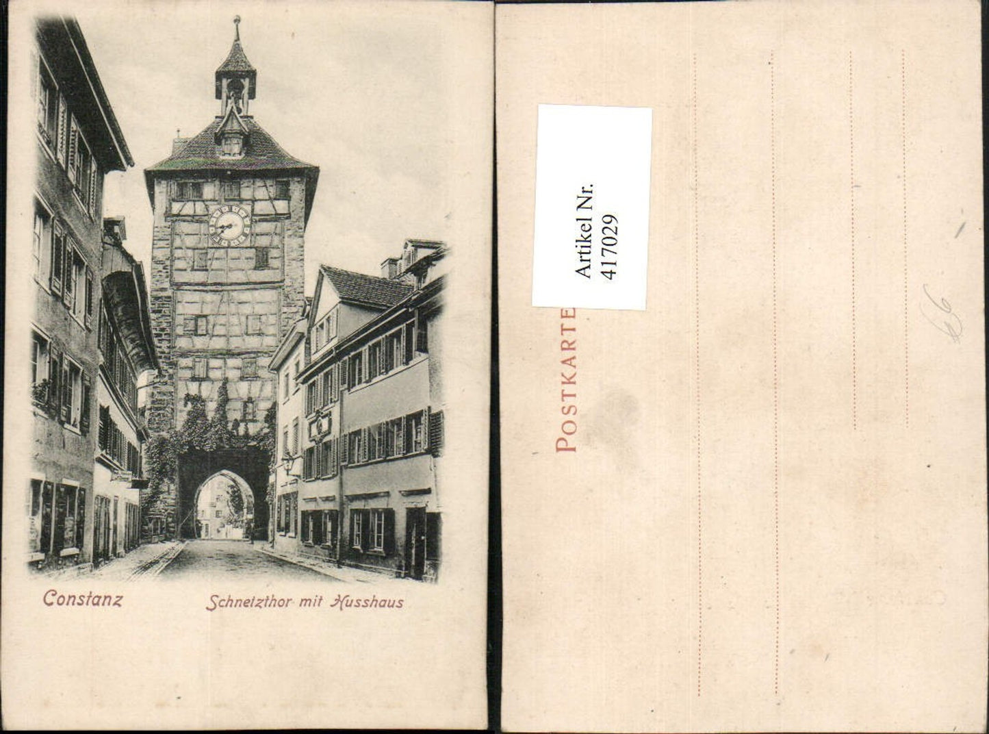 417029,Constanz Konstanz Schnetztor m. Husshaus Straßenansicht