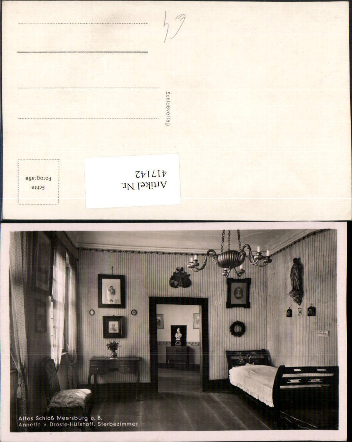 417142,Meersburg am Bodensee Altes Schloss Annette Droste-Hülshoff Sterbezimmer