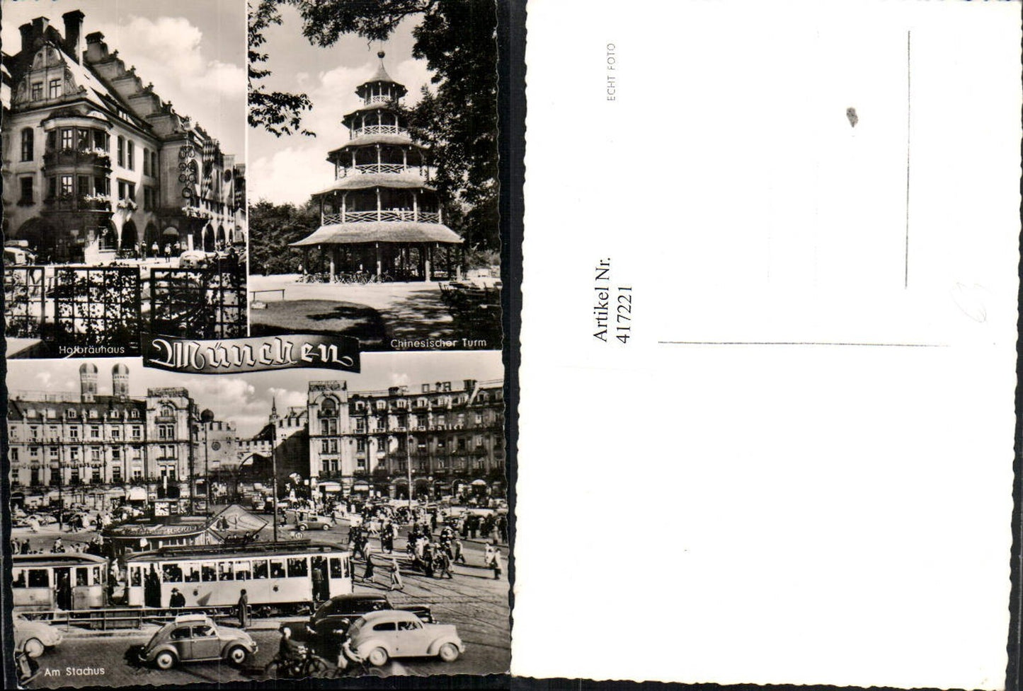 417221,München Stachus Straßenbahn Hofbräuhaus Chinesischer Turm Mehrbildkarte