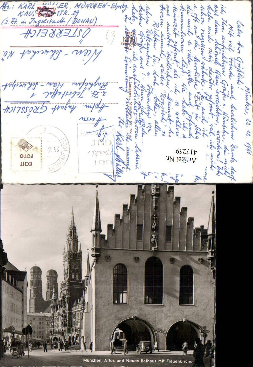 417259,München Altes u. Neues Rathaus m. Frauenkirche Straßenansicht