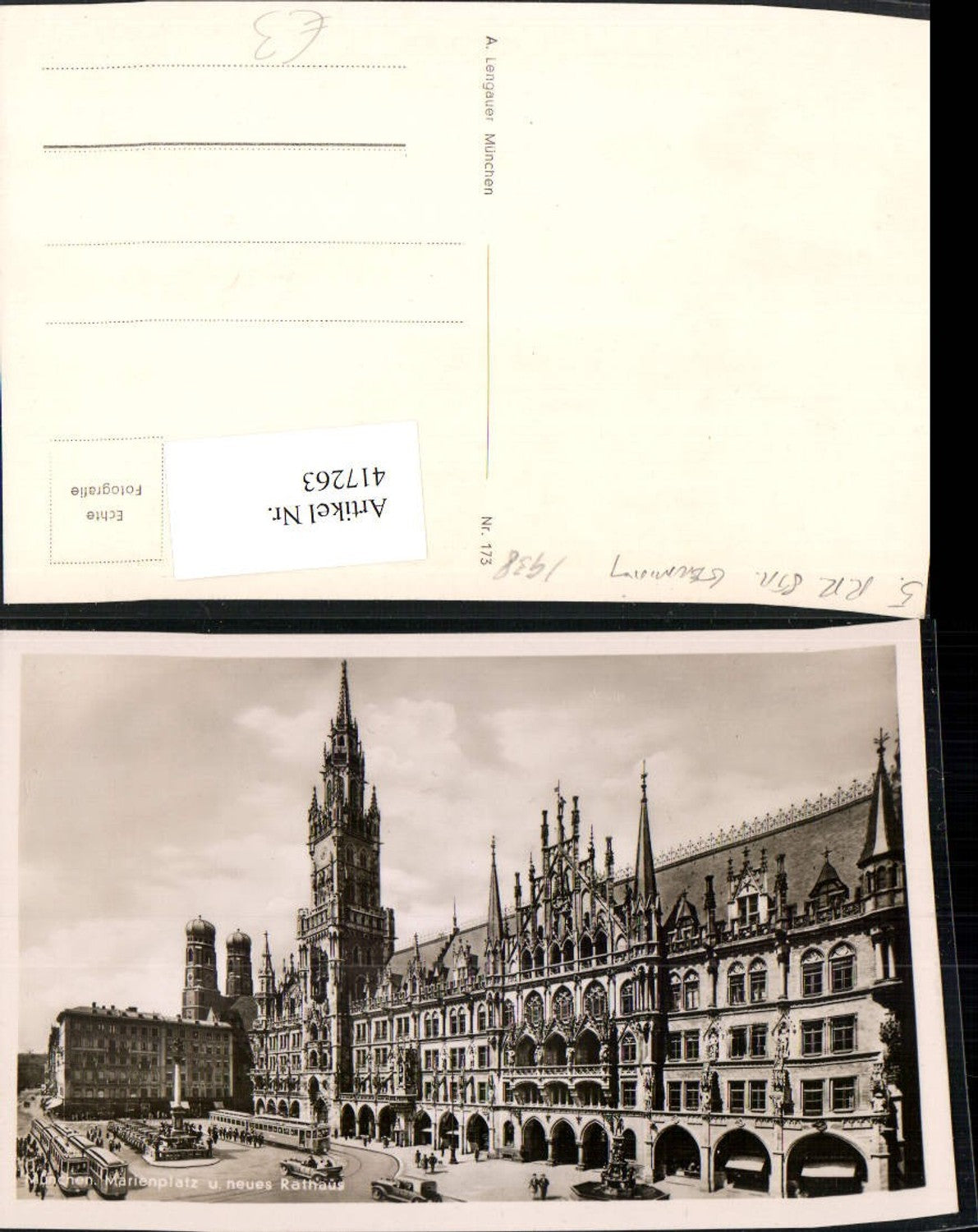 417263,München Marienplatz Rathaus m. Frauenkirche