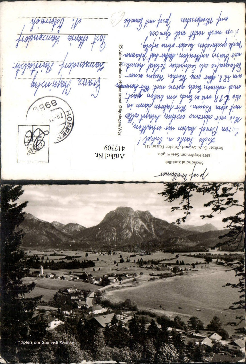 417309,Hopfen am See im Allgäu Totale m. Säuling Bergkulisse