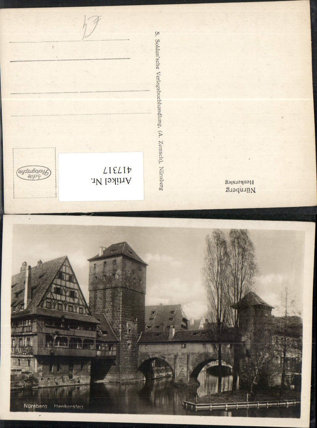 417317,Nürnberg Henkersteg Kanal Turm