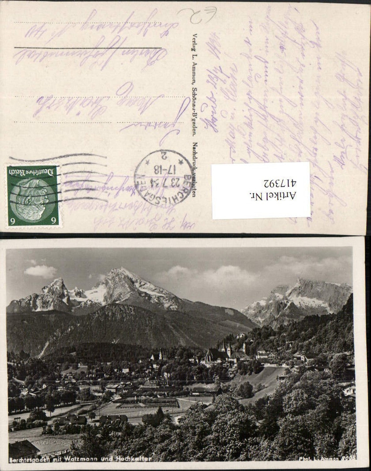 417392,Berchtesgaden Totale m. Watzmann u. Hochkalter Bergkulisse