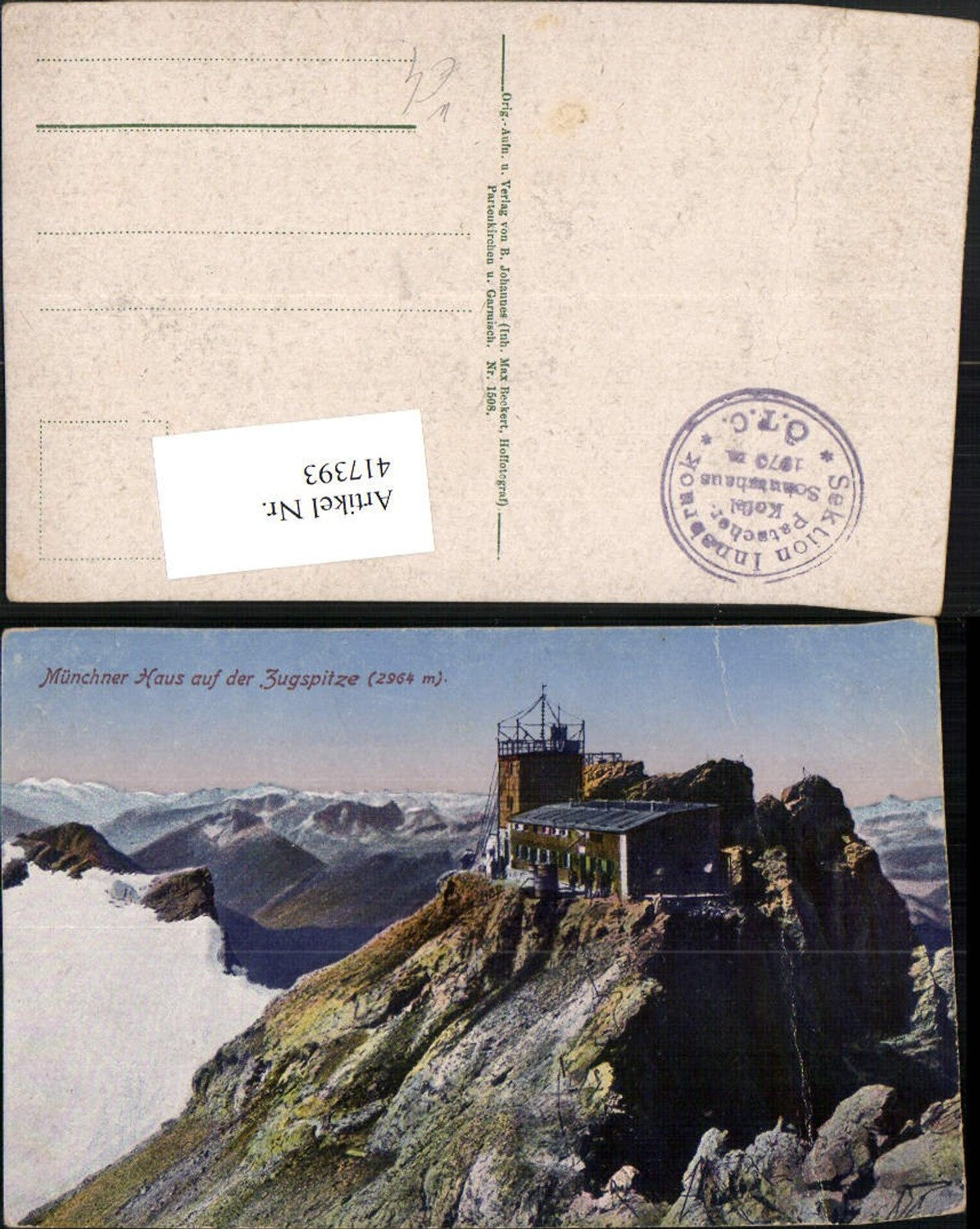 417393,Münchner-Haus Berghütte auf d. Zugspitze b. Grainau Bergkulisse