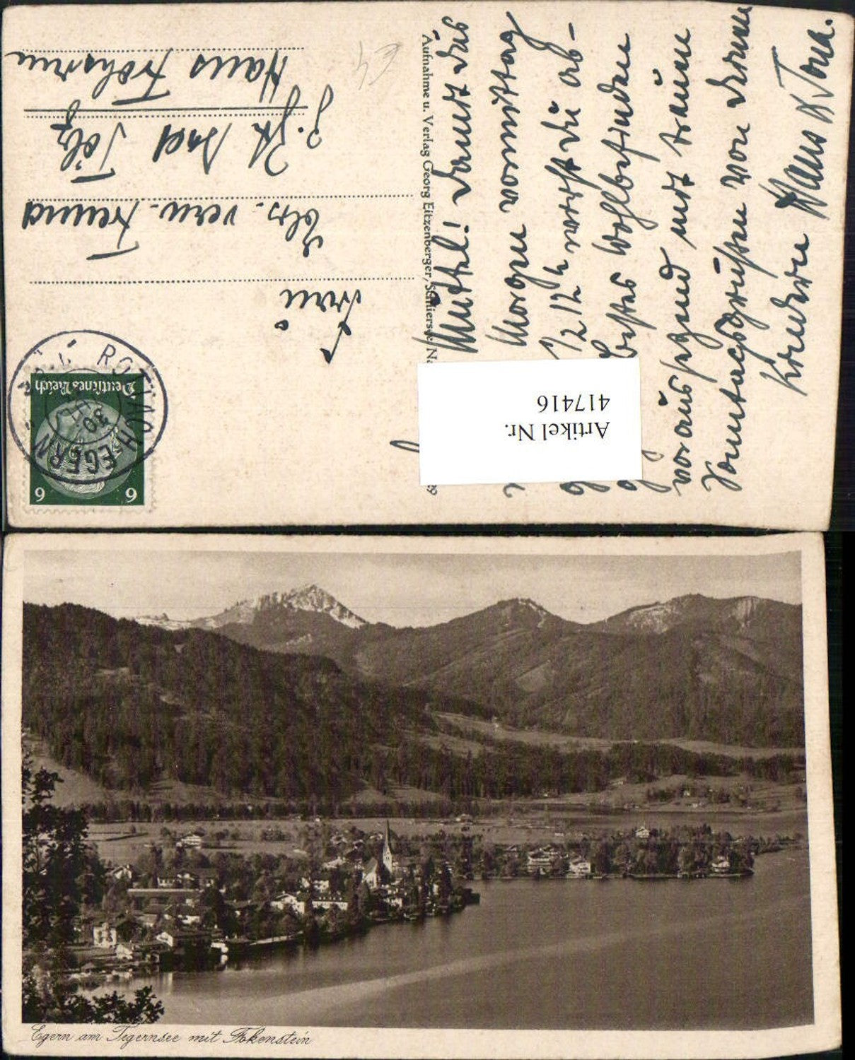 417416,Egern am Tegernsee Totale m. Fockenstein Bergkulisse