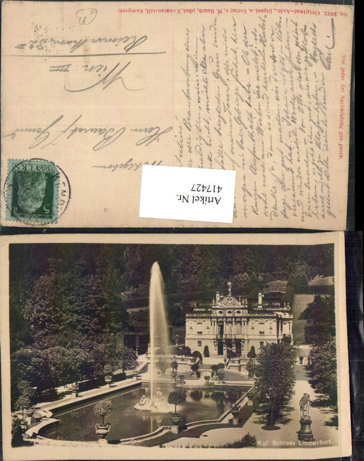 417427,Königliches Schloss Linderhof b. Ettal Fontäne