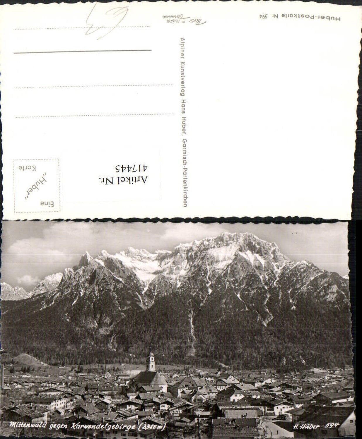 417445,Mittenwald Totale geg. Karwendelgebirge Bergkulisse