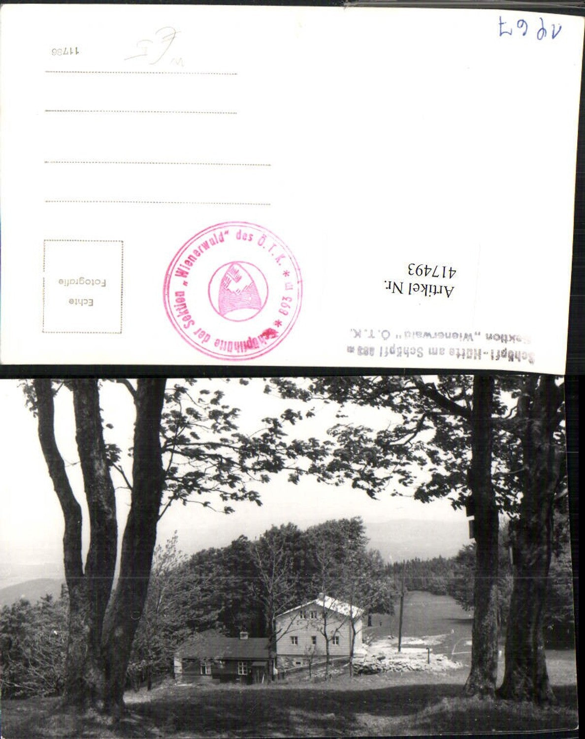 417493,Foto AK Schöpfl-Hütte Berghütte am Schöpfl b. Brand-Laaben