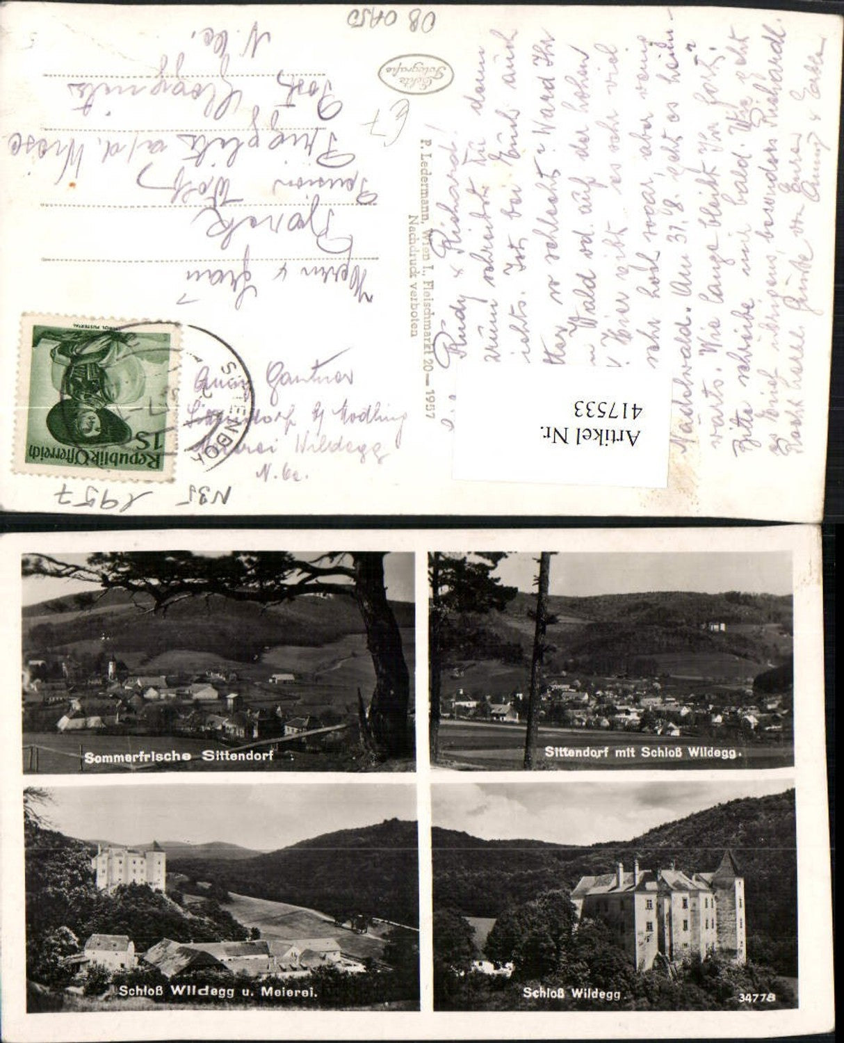 417533,Sittendorf Totale Schloss Wildegg Meierei Mehrbildkarte